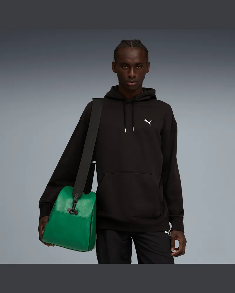 Puma Felpa con cappuccio in pile Wardrobe Essentials vestibilità comoda da uomo, Abbigliamento, Nero Black