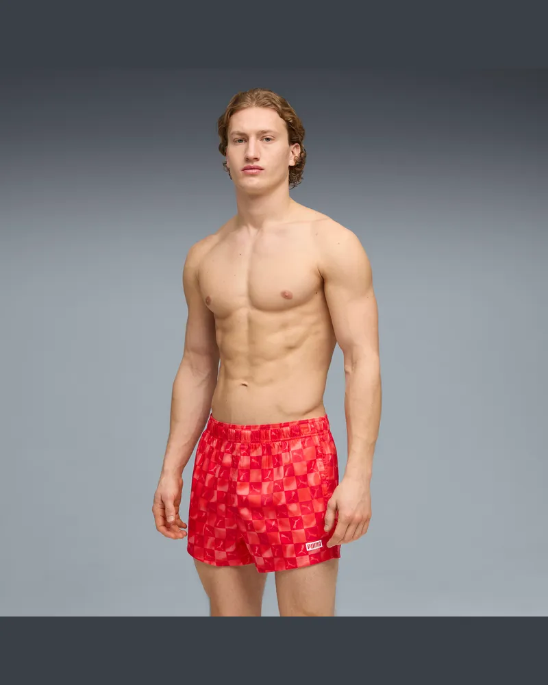 Puma Shorts da bagno  da uomo, Abbigliamento, Rosso Red