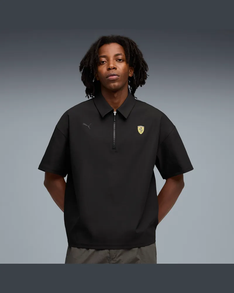 Puma Polo Scuderia Ferrari Premium da uomo, Abbigliamento, Nero Black