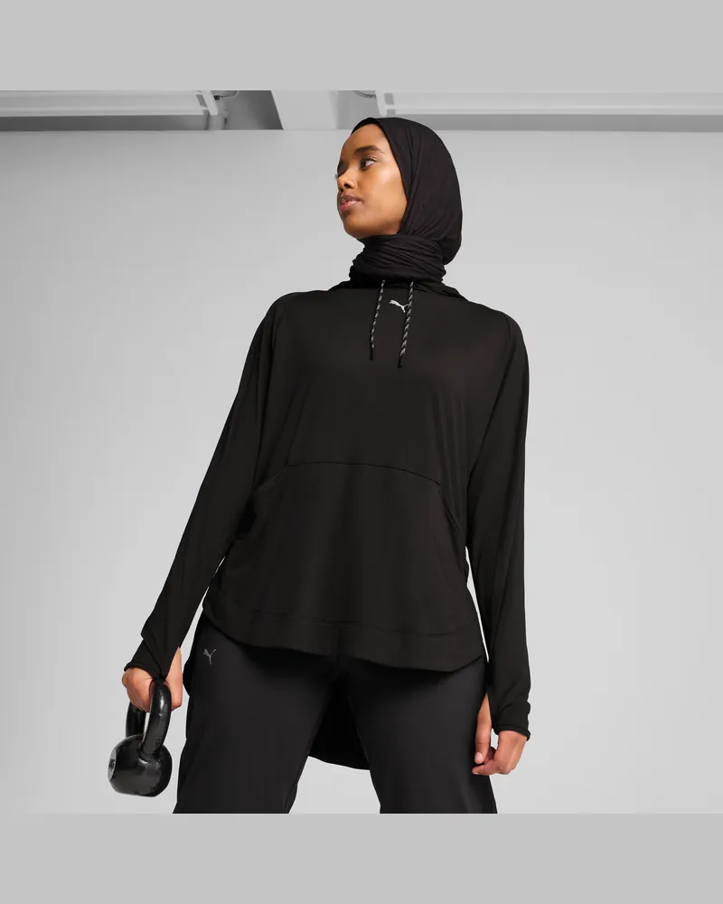 Puma Felpa con cappuccio MODEST da donna, Abbigliamento, Nero Black