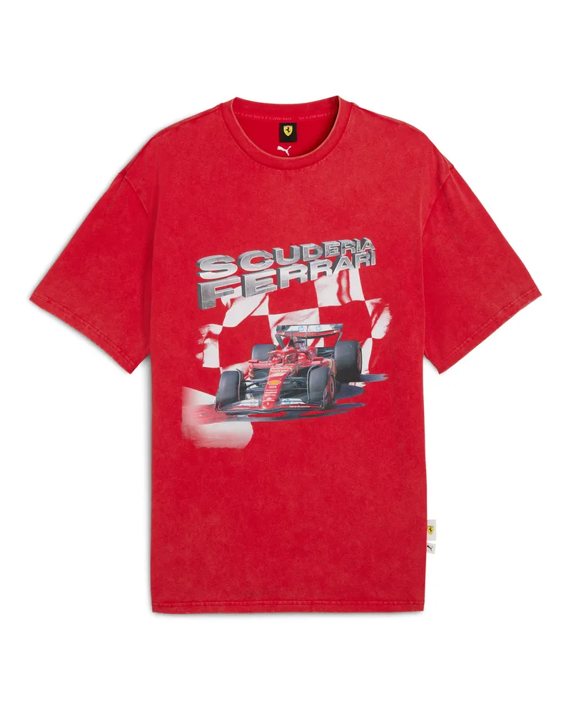 Puma T-shirt con grafica Scuderia Ferrari Sportswear da uomo, Accessori, Rosso Red