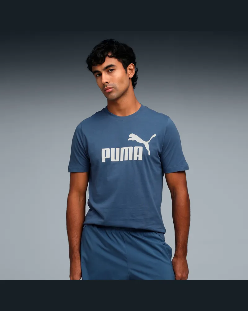 Puma T-shirt con logo ESS N. 1 da uomo, Abbigliamento, Blu Blue