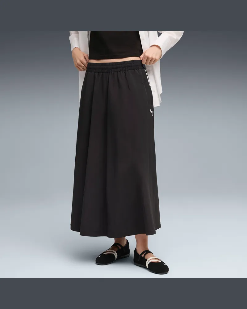 Puma Gonna midi in tessuto T7 da donna, Accessori, Nero Black