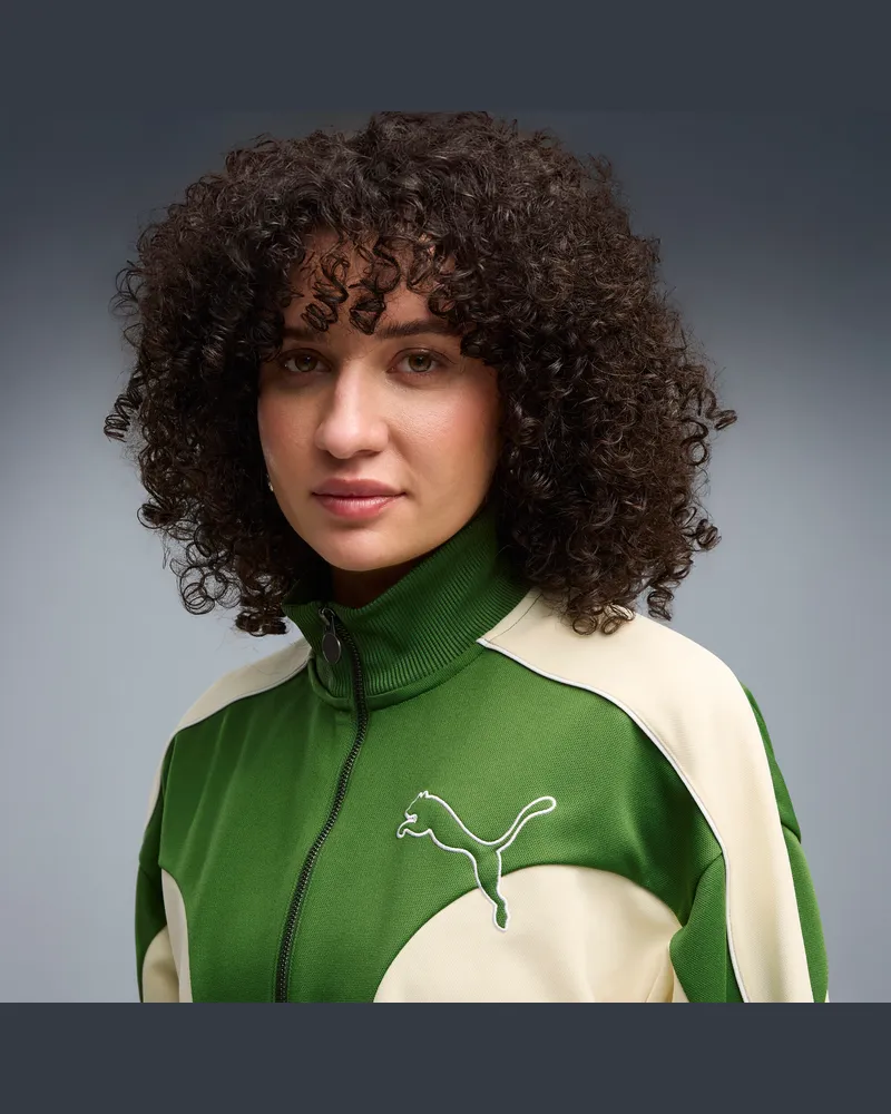 Puma Giacca sportiva T7 Love Of The Cat dal taglio morbido da donna, Abbigliamento, Verde Green