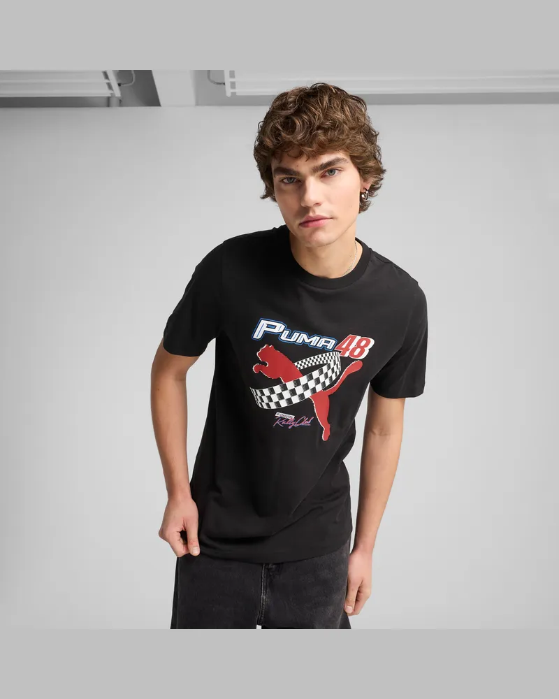 Puma T-shirt GRAPHICS  Moto da uomo, Abbigliamento, Nero Black
