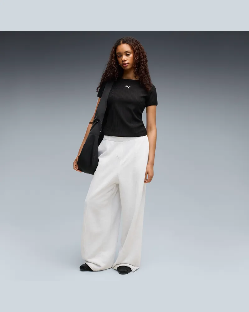 Puma Pantaloni oversize Essentials da donna, Abbigliamento, Bianco White
