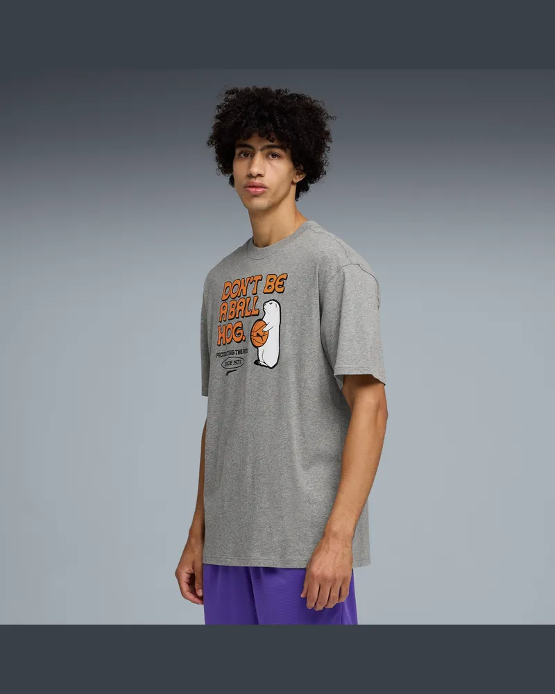 Puma T-shirt da basket Junior Varsity II dal taglio morbido da uomo, Abbigliamento, Grigio Gray