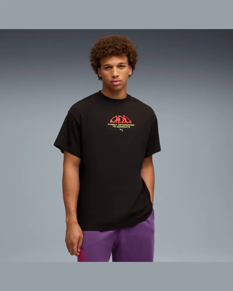 Puma T-shirt con grafica Scoot Lab unisex, Abbigliamento, Nero Black