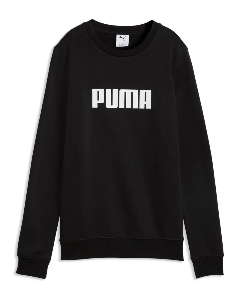 Puma Felpa girocollo con logo Essentials da donna, Abbigliamento, Nero Black