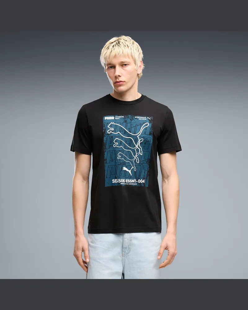 Puma T-shirt Graphics Box da uomo, Accessori, Nero Black