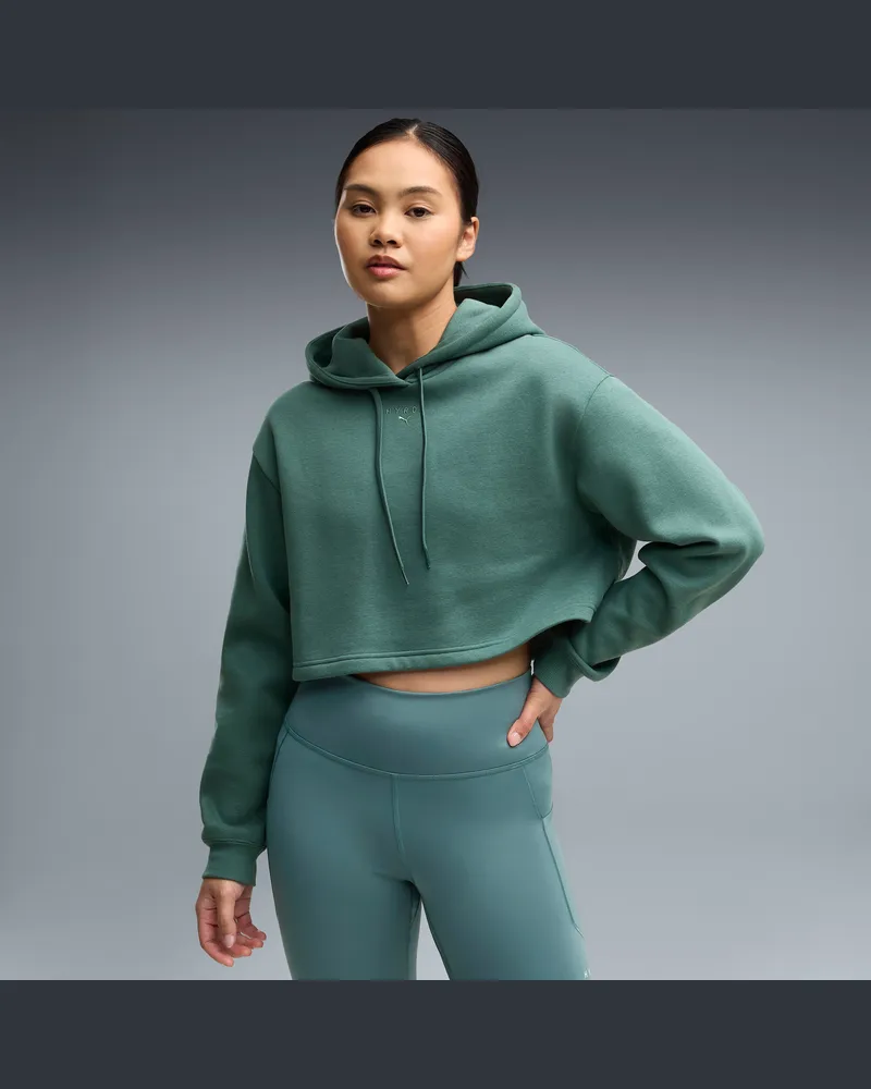 Puma Felpa con cappuccio  x HYROX Heavyweight da donna, Abbigliamento, Verde Green