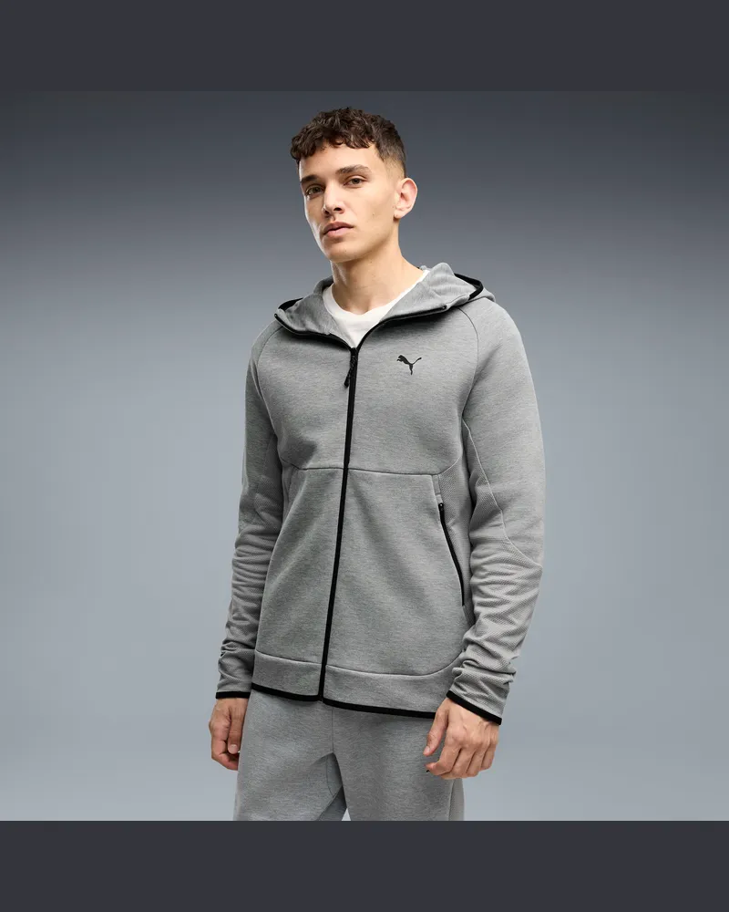 Puma Felpa con cappuccio e zip TECH Elevated da uomo, Accessori, Grigio Gray