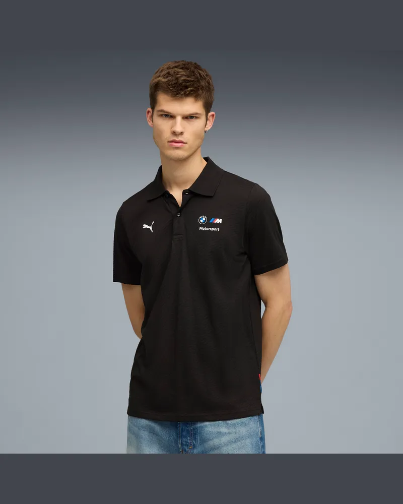 Puma Polo in jacquard BMW M Motorsport da uomo, Abbigliamento, Nero Black