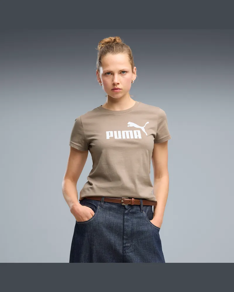 Puma T-shirt con logo ESS N. 1 da donna, Abbigliamento, Beige Beige