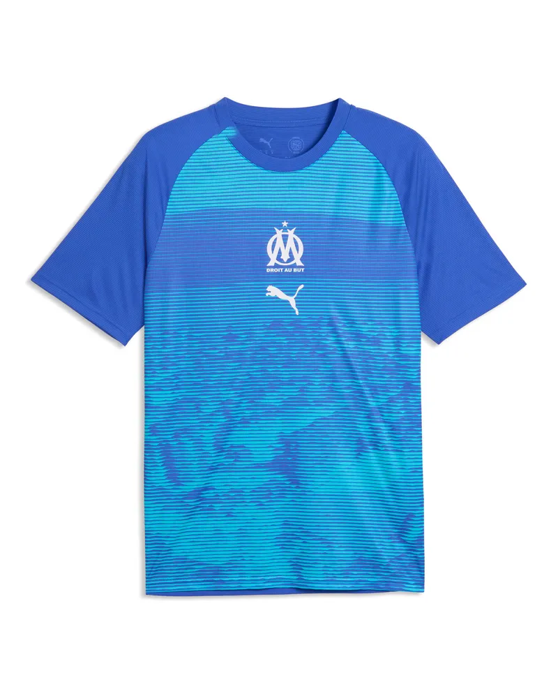 Puma Maglia da riscaldamento Olympique de Marseille da uomo, Accessori, Blu Blue