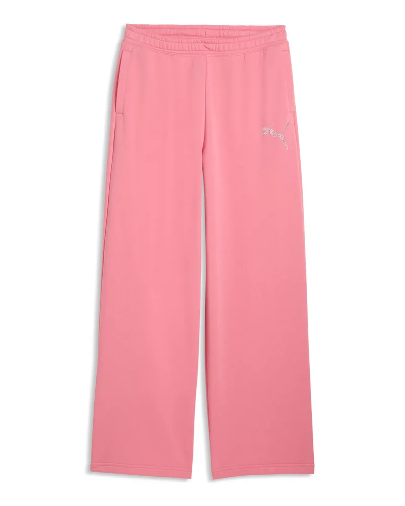 Puma Pantaloni con grafica Essentials Bedazzled Slouchy da donna, Accessori, Rosa Pink