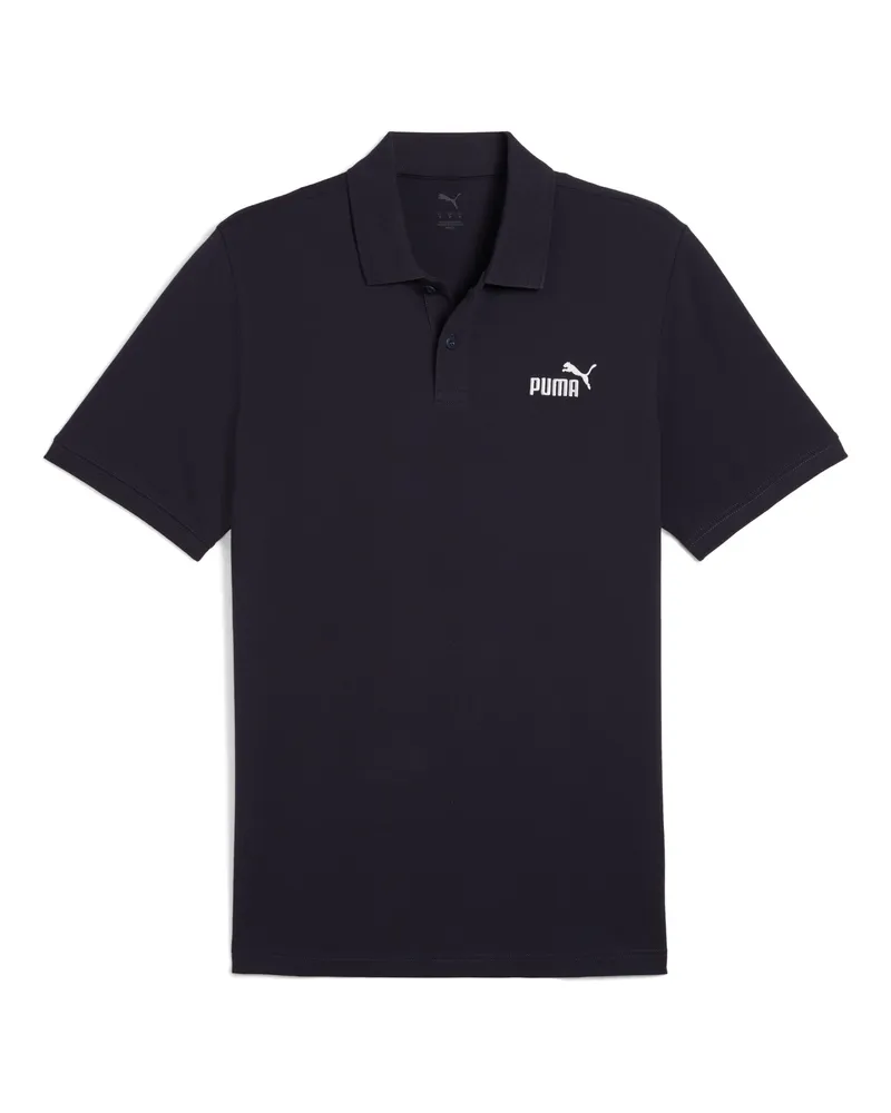 Puma Polo in piqué con logo Essentials N. 1 da uomo, Abbigliamento, Blu Blue