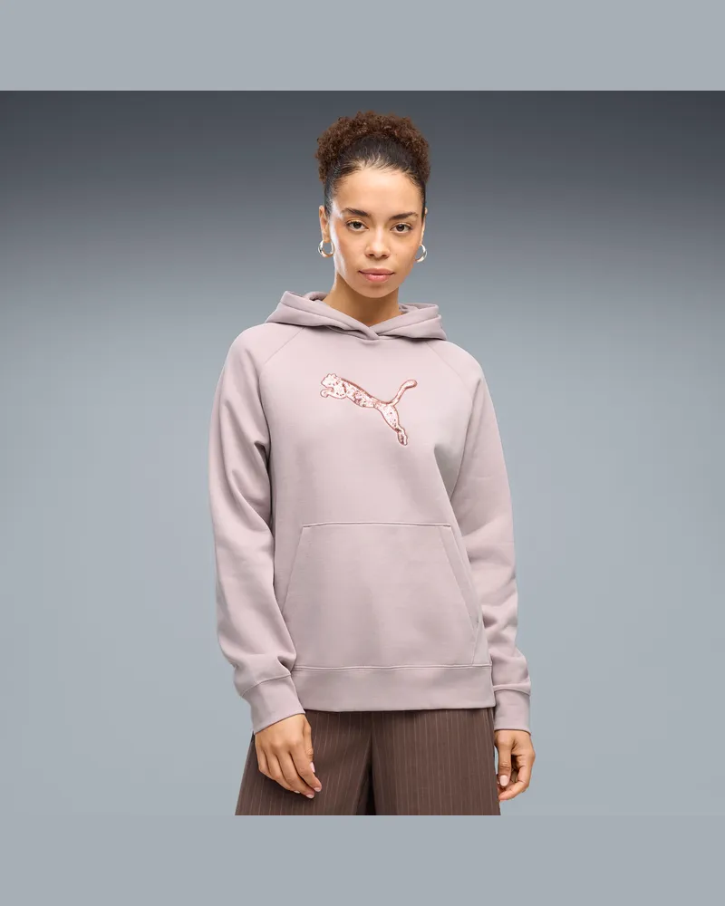 Puma Felpa con cappuccio e paillettes Essentials da donna, Abbigliamento, Rosa Pink