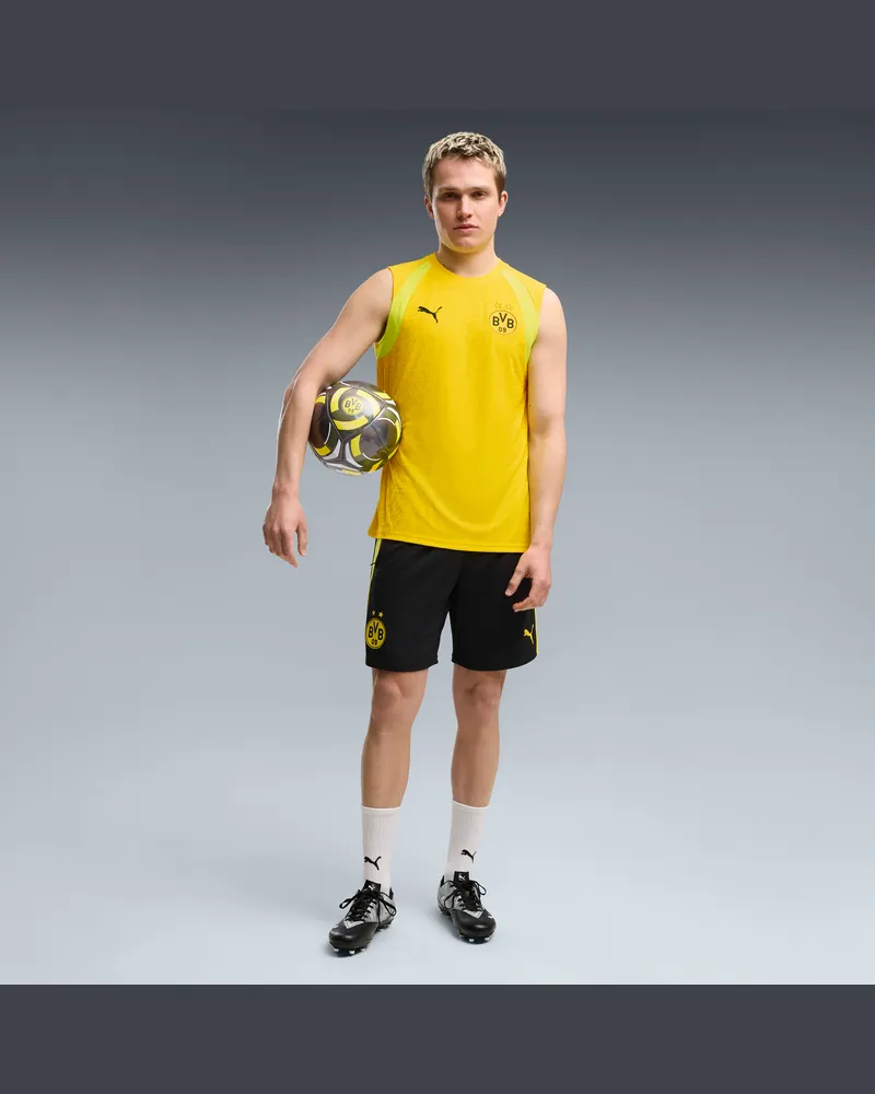 Puma Shorts da training aderenti Borussia Dortmund da uomo, Abbigliamento, Nero Black