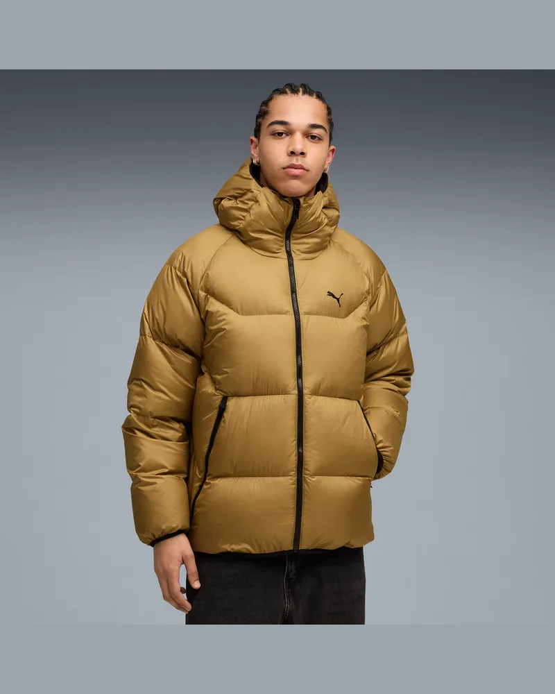 Puma Piumino con cappuccio da uomo, Abbigliamento, Marrone Brown