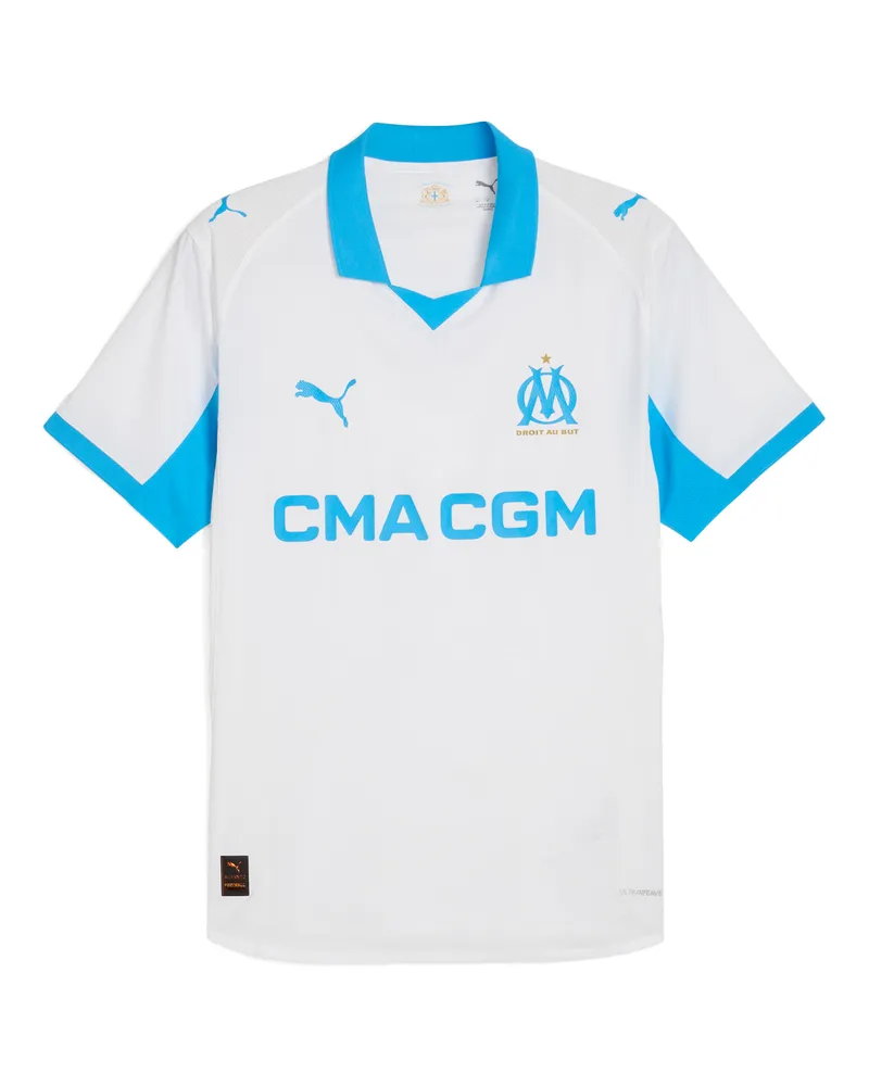 Puma Maglia gara Home Olympique de Marseille Authentic 25/26 da uomo, Accessori, Bianco White