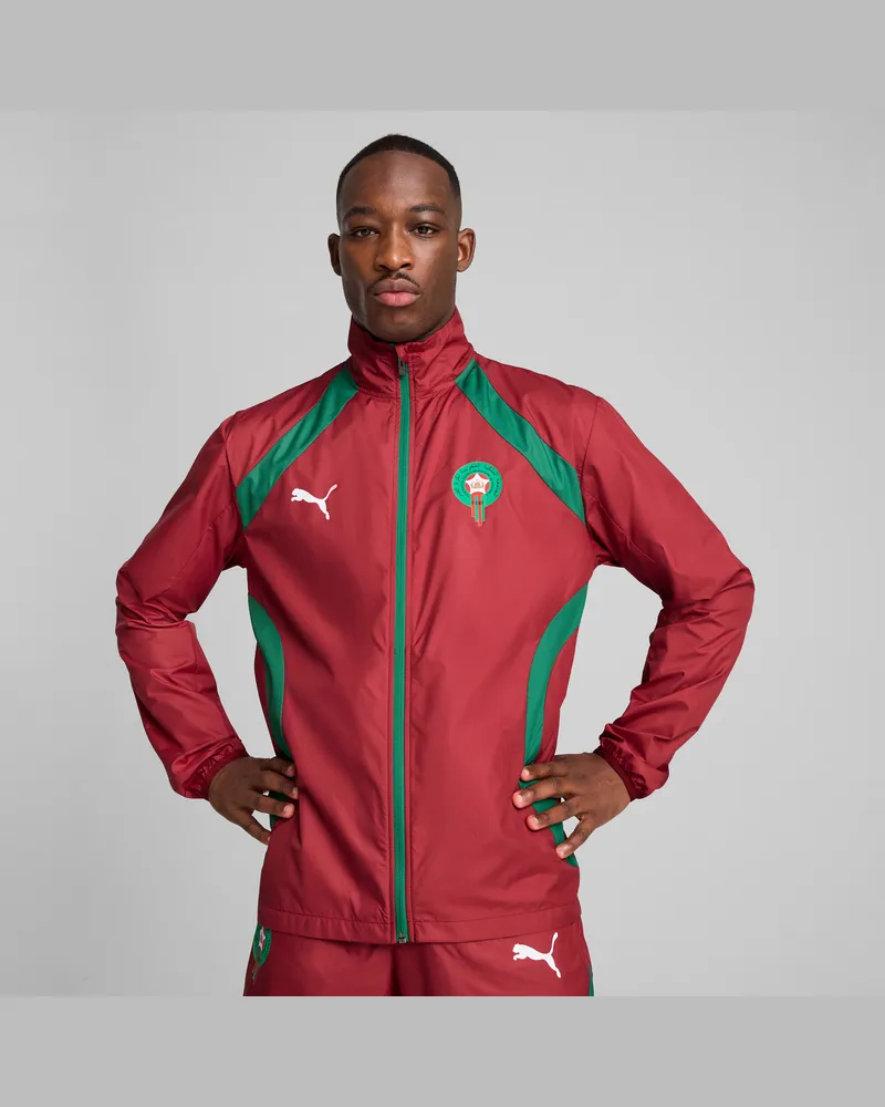 Puma Giacca in tessuto pre-partita Marocco da uomo, Abbigliamento, Rosso Red