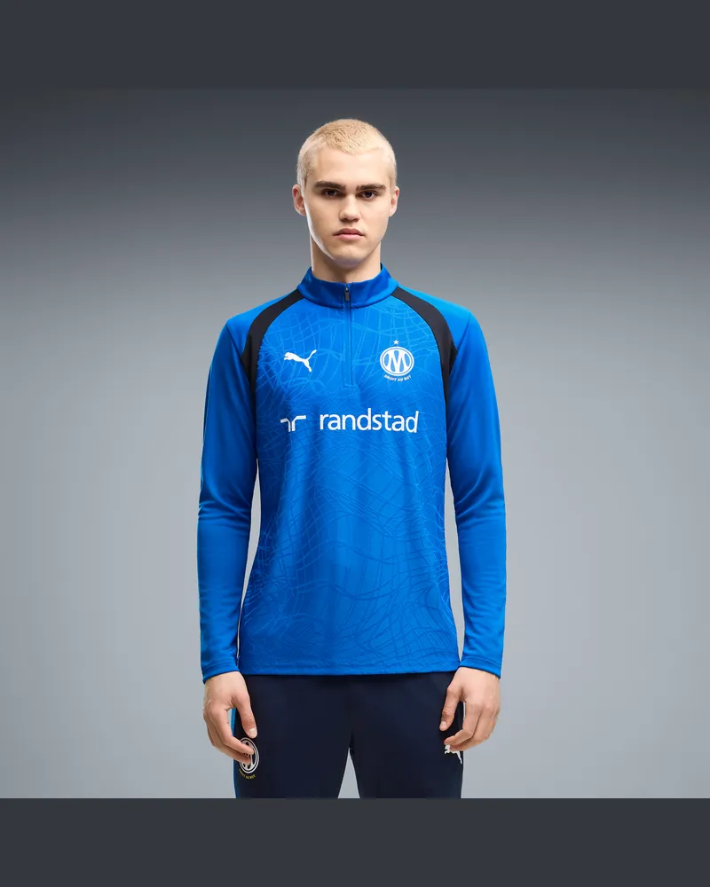 Puma Top da training con zip Olympique de Marseille Club da uomo, Accessori, Blu Blue