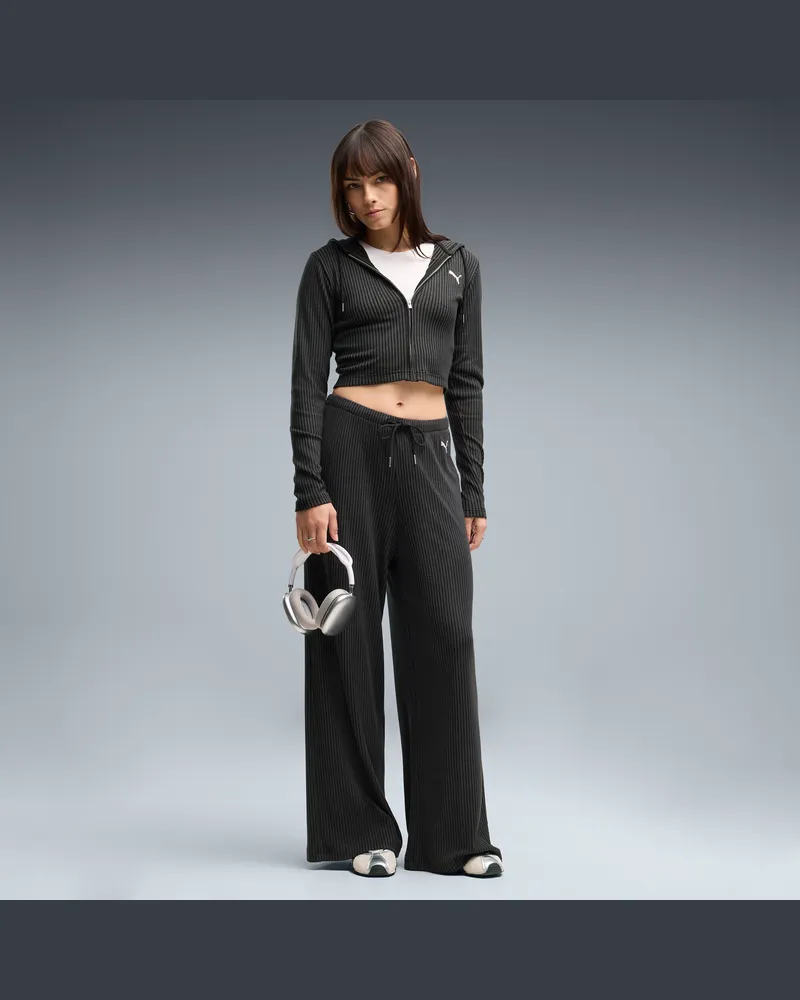 Puma Pantaloni a gamba larga Essentials dal taglio morbido da donna, Accessori, Nero Black