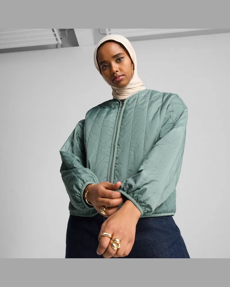 Puma Giacca foderata reversibile dal taglio morbido da donna, Abbigliamento, Verde Green