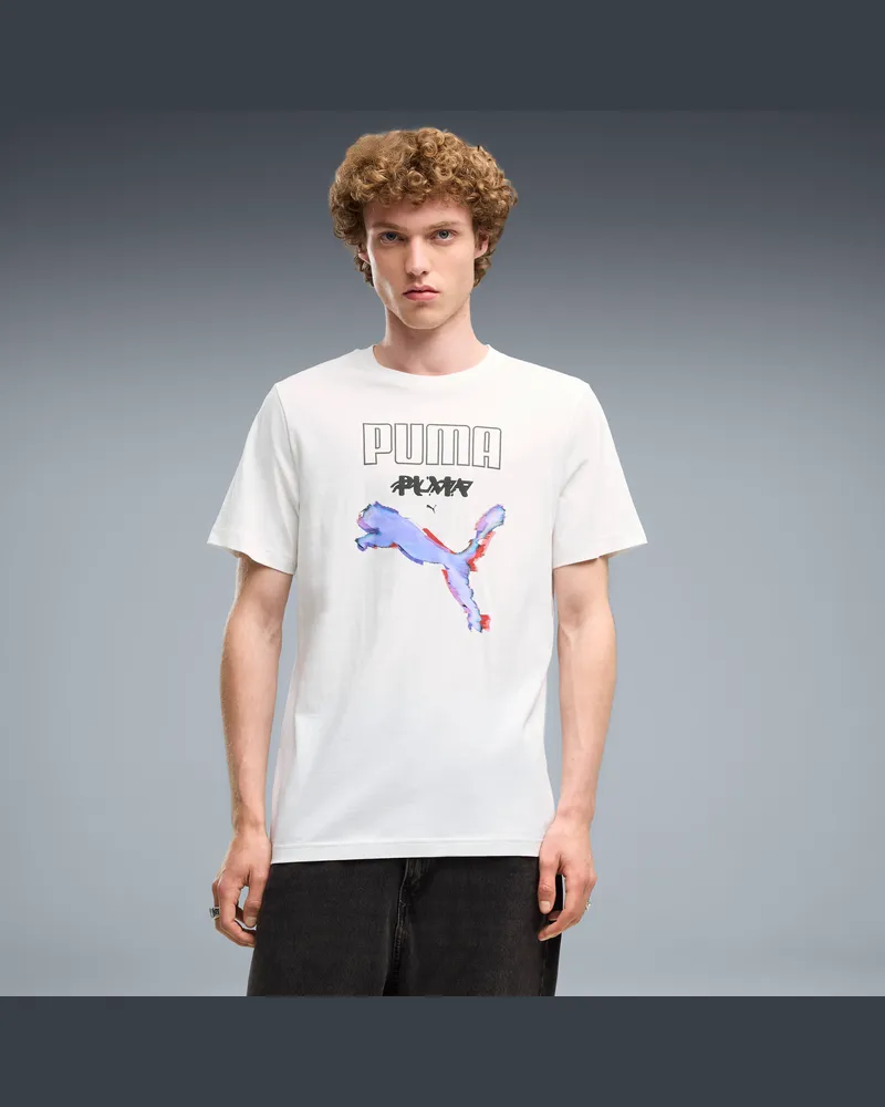 Puma T-shirt con grafica  Cyber ​​da uomo, Abbigliamento, Bianco White