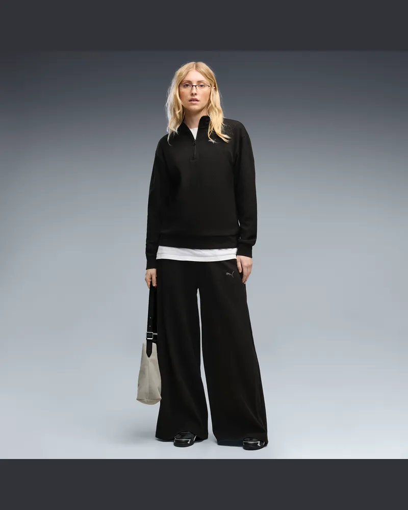 Puma Pantaloni a gamba larga  Class dal taglio morbido da donna, Abbigliamento, Nero Black
