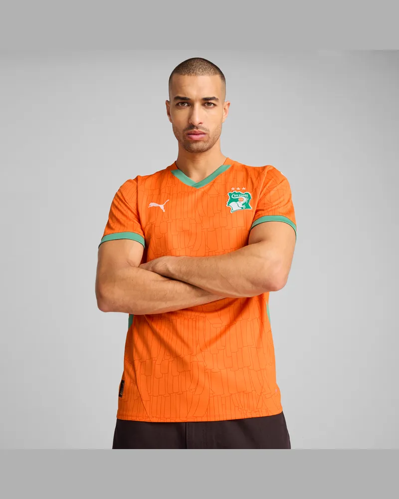 Puma Maglia Home Costa d'Avorio 2025 da uomo, Abbigliamento, Arancione Orange