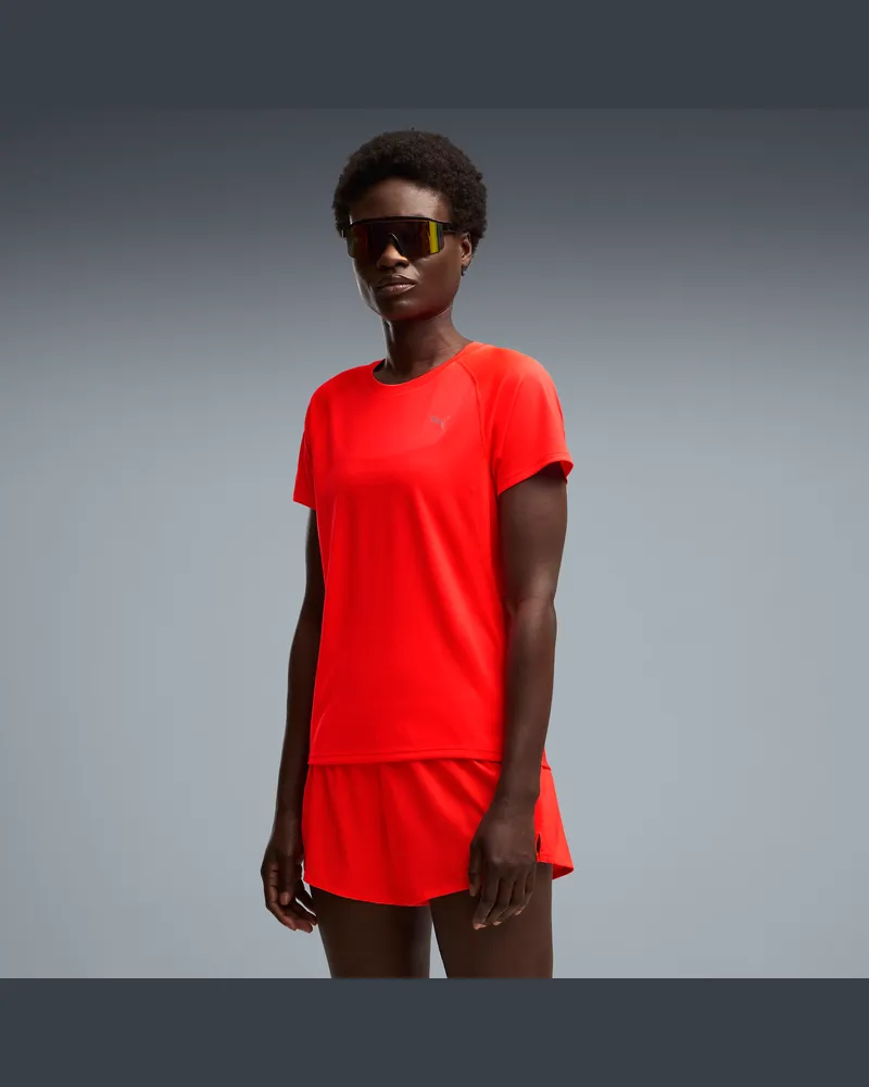 Puma T-shirt da running VELOCITY da donna, Abbigliamento, Rosso Red