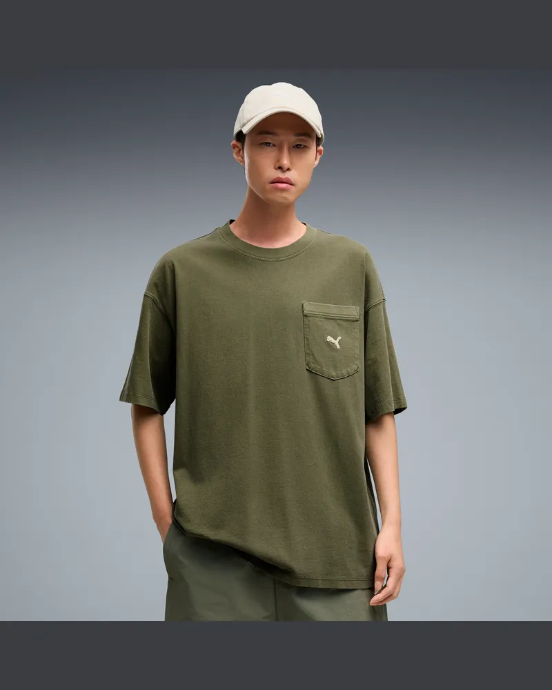 Puma T-shirt oversize Select Essentials da uomo, Abbigliamento, Verde Green