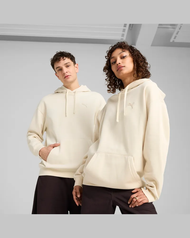 Puma Felpa con cappuccio Essentials Elevated unisex, Abbigliamento, Bianco White