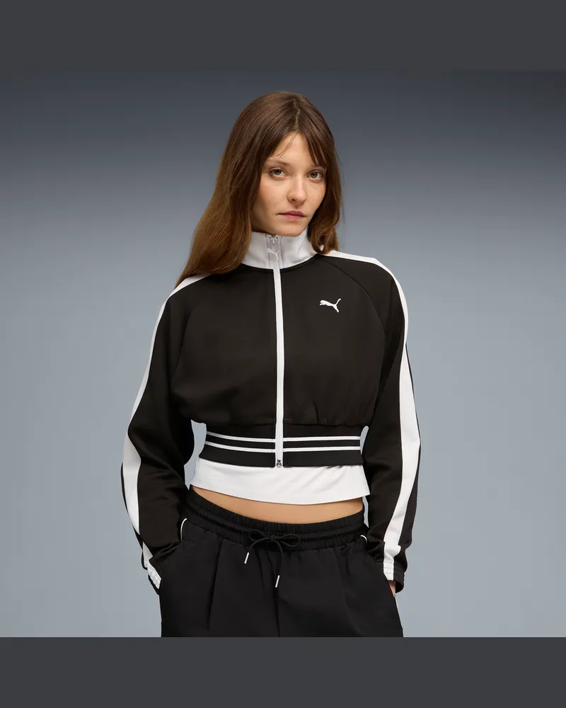 Puma Giacca sportiva cropped T7 da donna, Abbigliamento, Nero Black