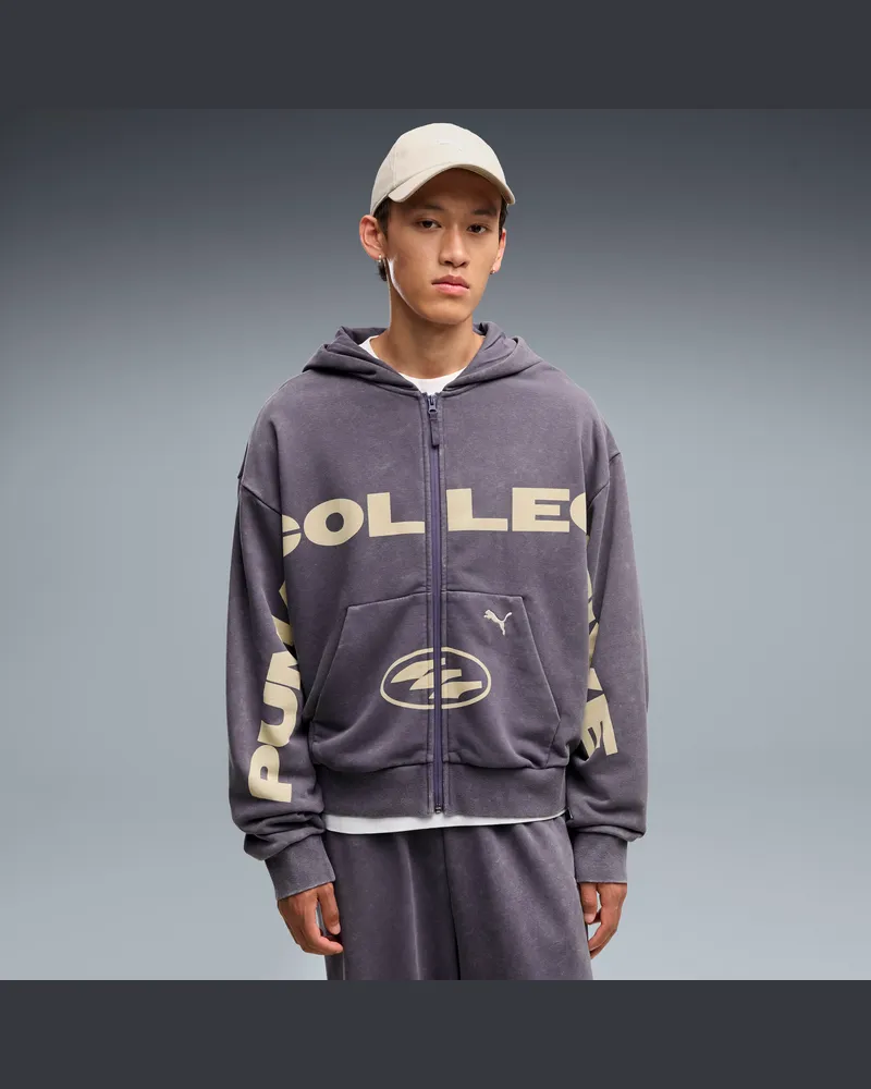 Puma Felpa con cappuccio e zip unisex, Accessori, Grigio Gray