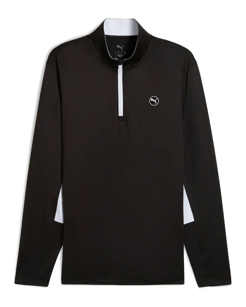 Puma Maglia da golf con zip corta Pure 2.0 da uomo, Accessori, Nero Black