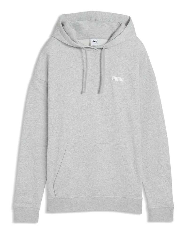 Puma Felpa con cappuccio con logo piccolo Essentials dal taglio morbido da donna, Abbigliamento, Grigio Gray