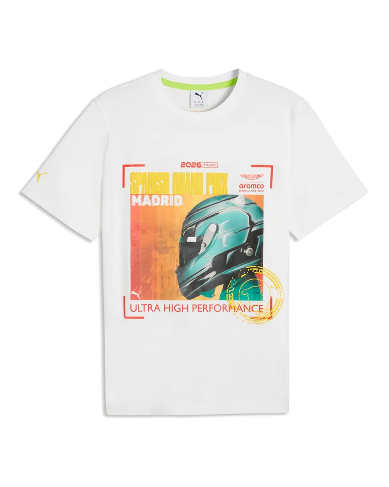 Puma T-shirt  x ASTON MARTIN ARAMCO F1® TEAM Race Madrid da uomo, Accessori, Bianco White
