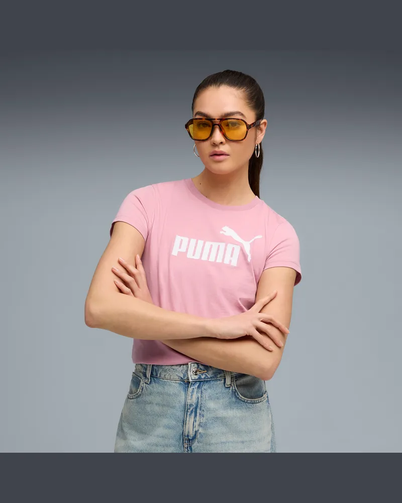 Puma T-shirt con logo ESS N. 1 da donna, Abbigliamento, Rosa Pink