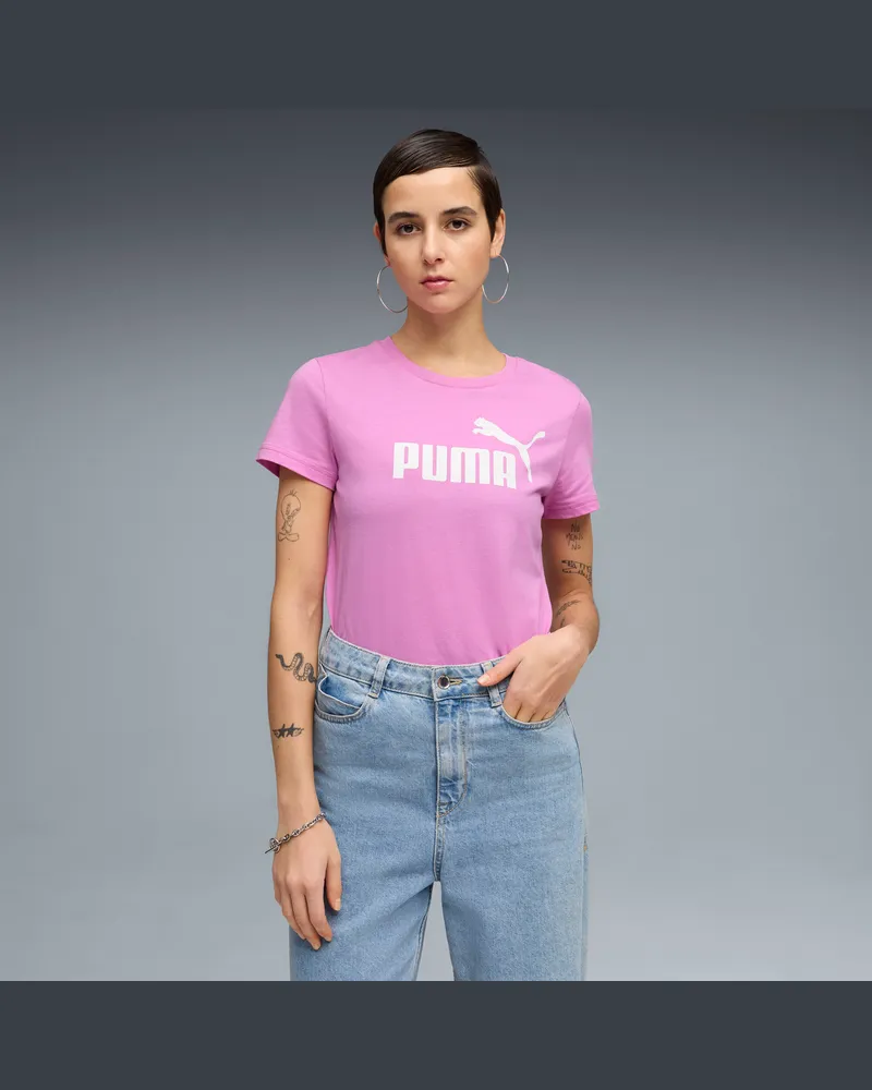 Puma T-shirt con logo ESS N. 1 da donna, Abbigliamento, Rosa Pink