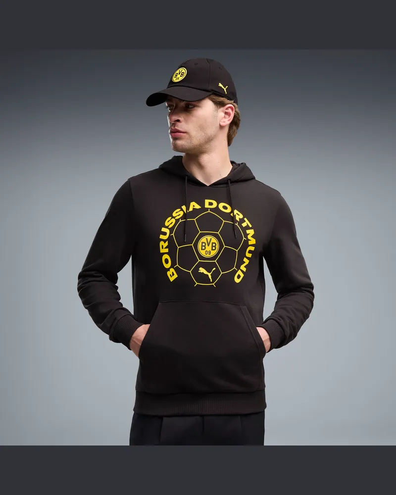 Puma Felpa con cappuccio ftblCulture Borussia Dortmund da uomo, Abbigliamento, Nero Black