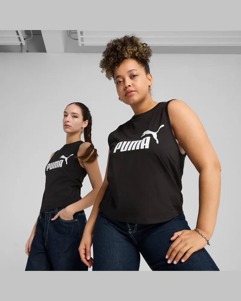 Puma Tank top aderente con logo ESS N. 1 da donna, Abbigliamento, Nero Black