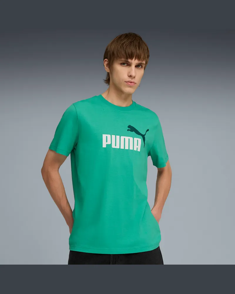 Puma T-shirt con logo bicolore Essentials N. 1 da uomo, Abbigliamento, Verde Green