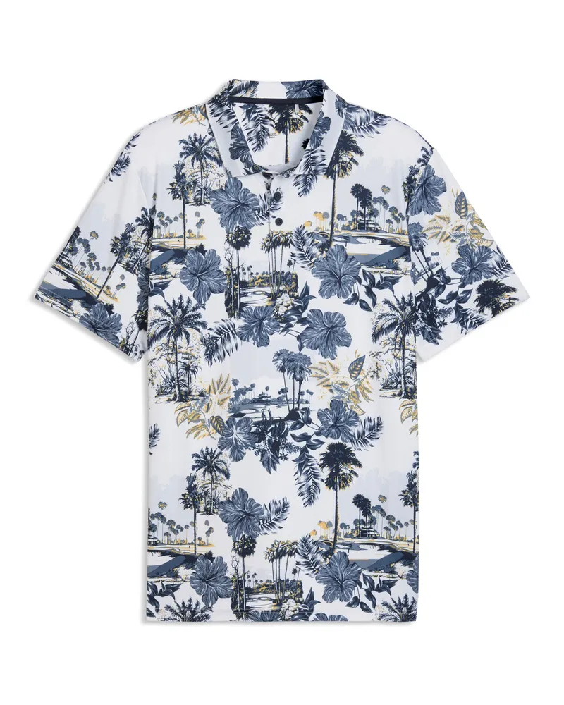 Puma Polo da golf CLOUDSPUN Palm da uomo, Abbigliamento, Bianco White