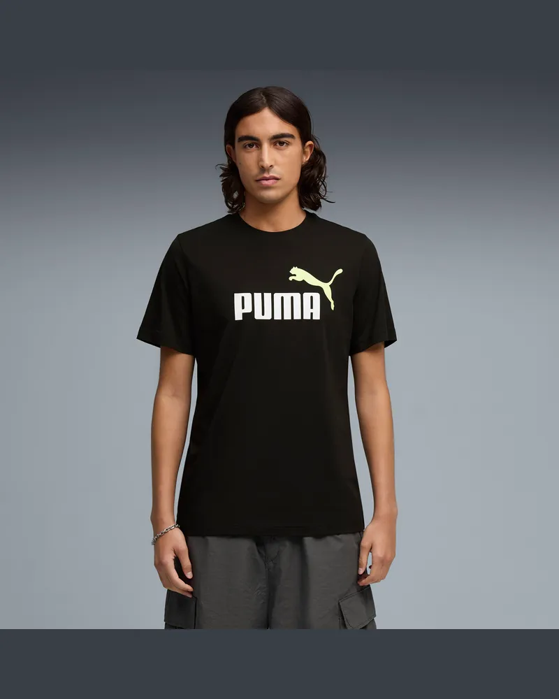 Puma T-shirt con logo bicolore Essentials N. 1 da uomo, Abbigliamento, Nero Black