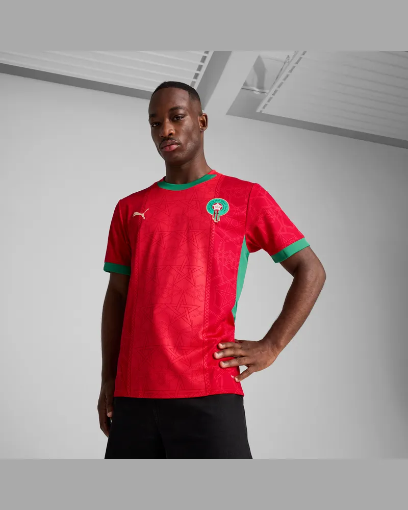 Puma Maglia gara Home Marocco 2025 da uomo, Abbigliamento, Rosso Red