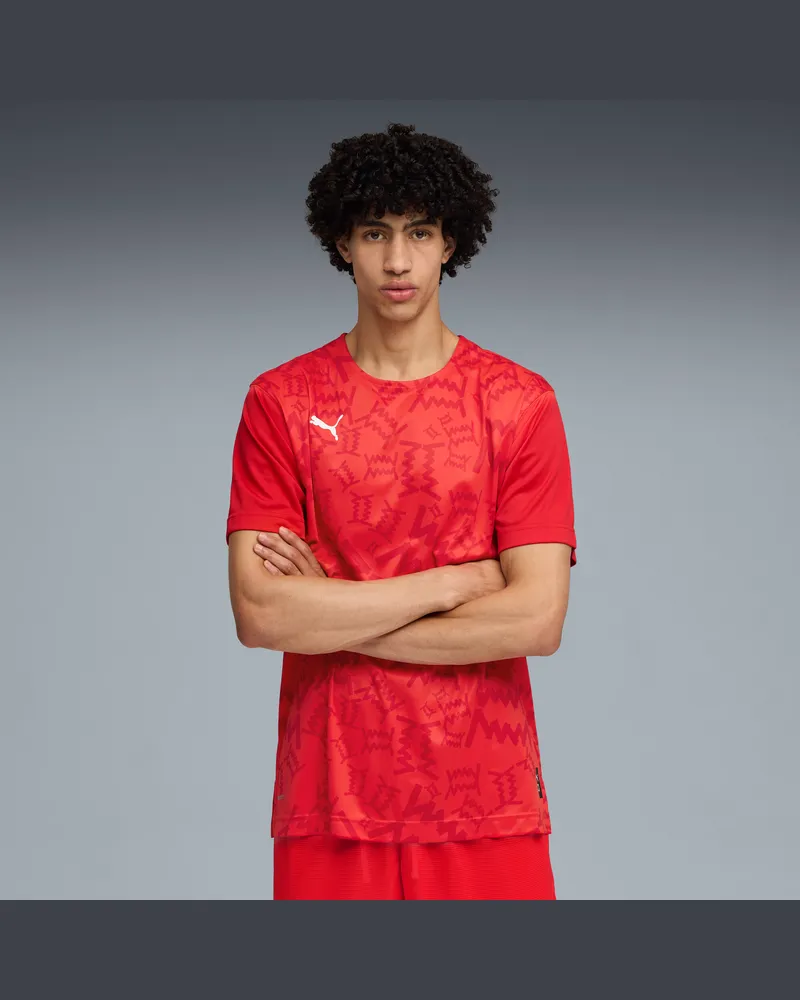 Puma Maglia da basket a maniche corte con grafica teamJAWS da uomo, Accessori, Rosso Red