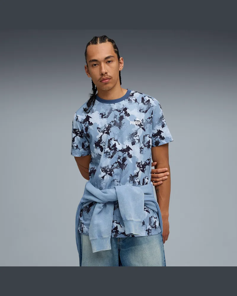 Puma T-shirt Essentials Camo da uomo, Abbigliamento, Blu Blue